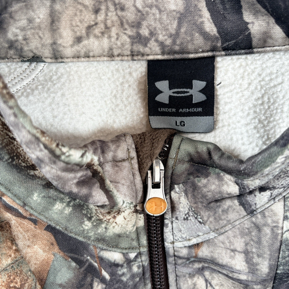 Under Armour Men's Large Realtree Camo Quarter Zip Pullover Hunting - Picture 4 of 7